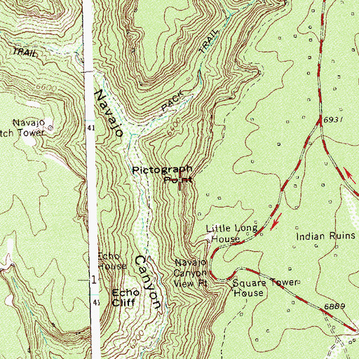 Topographic Map of Pictograph Point, CO