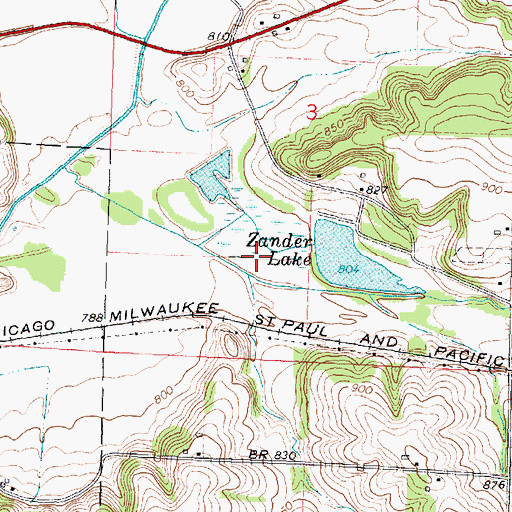 Topographic Map of Beckman Lake, WI