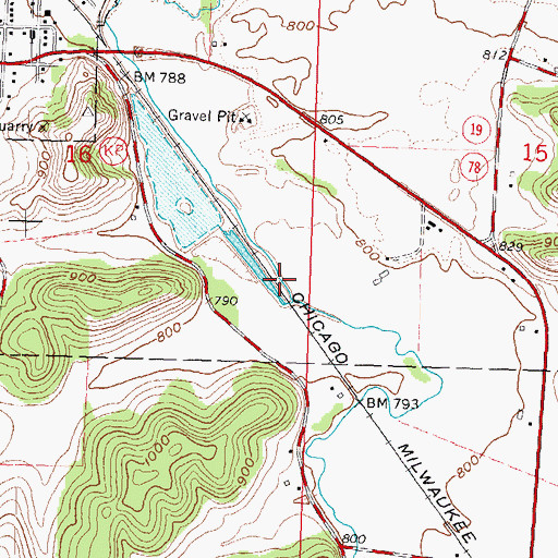 Topographic Map of Lake Marion Pond, WI