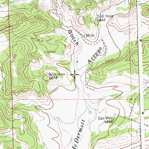 Topographic Map of Cinder Gulch, NM