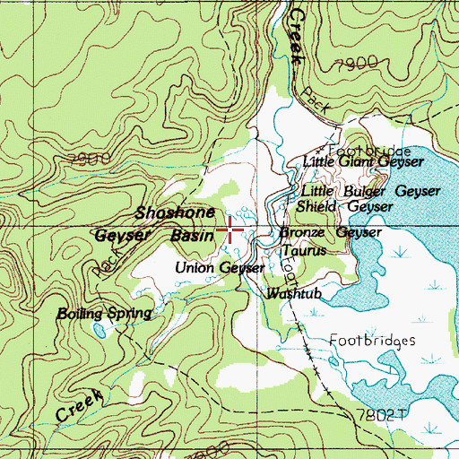 Topographic Map of Shoshone Geyser, WY