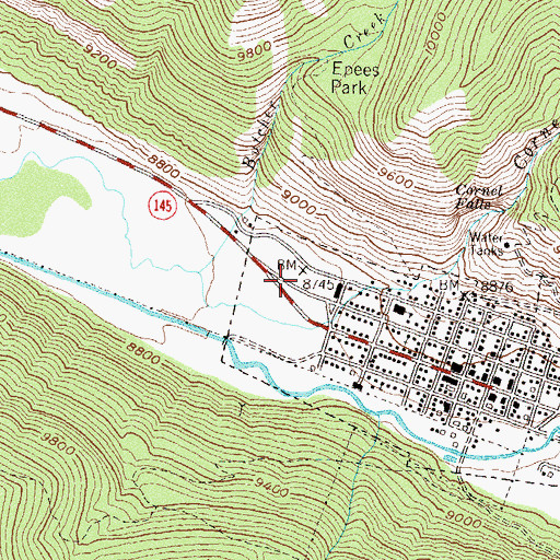 Topographic Map of Judy Long Memorial Park, CO