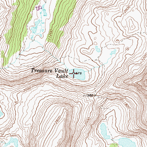 Topographic Map of Treasure Vault Lake, CO