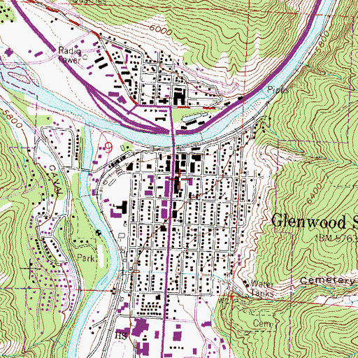 Topographic Map of Glenwood Springs Fire Department Station 2, CO