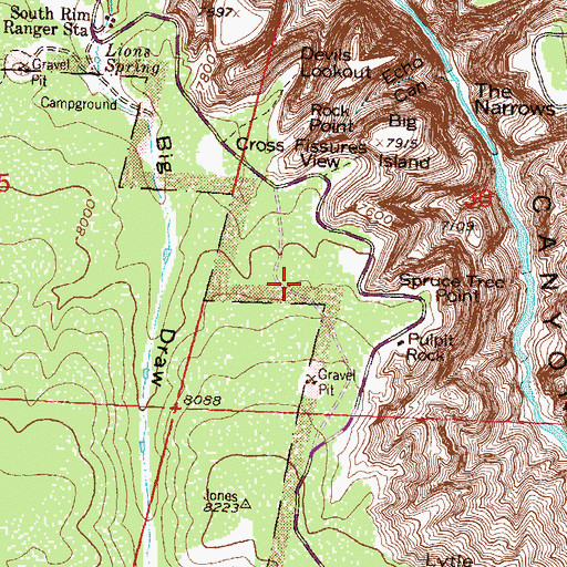 Topographic Map of Rock Point, CO