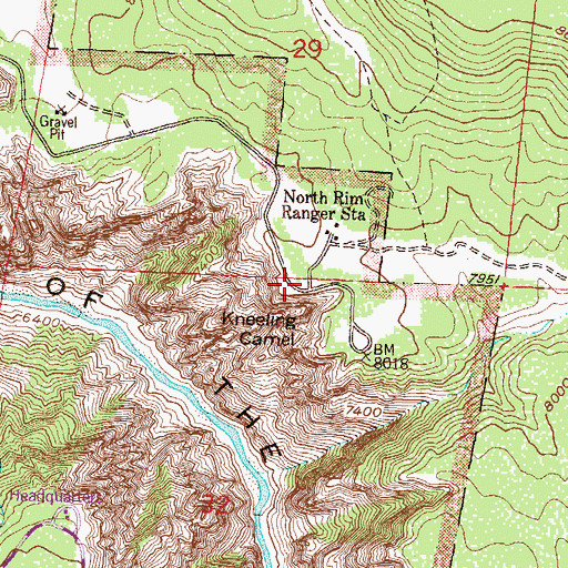 Topographic Map of Kneeling Camel View, CO