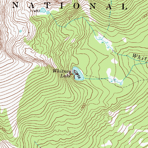 Topographic Map of Whitney Lake, CO