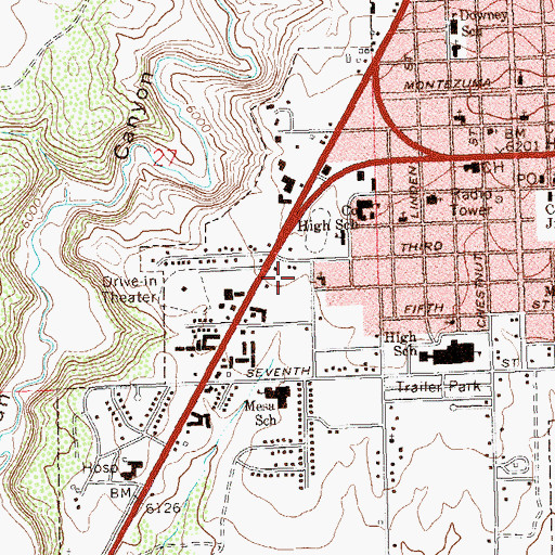Topographic Map of Seventh Day Adventist School, CO