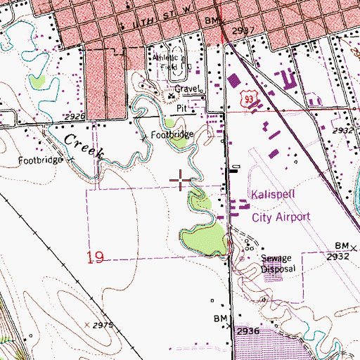 Topographic Map of Archie Roe Field, MT