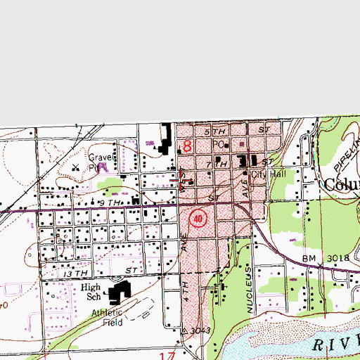 Topographic Map of Assembly of God Church, MT