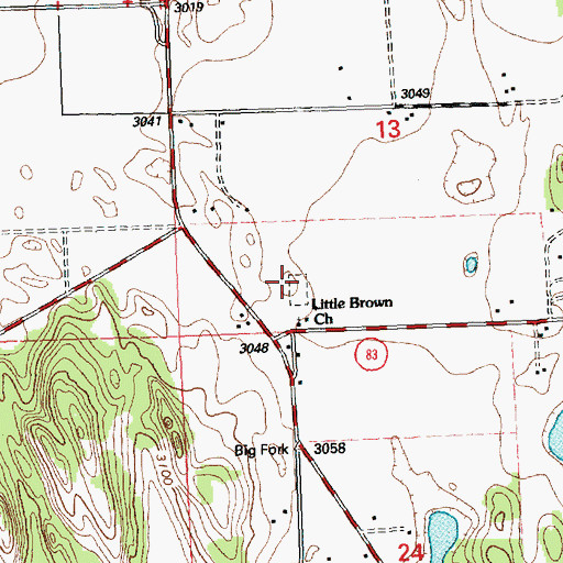 Topographic Map of Lone Pine Cemetery, MT