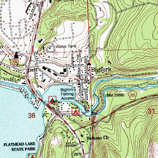 Topographic Map of Flathead Physical Therapy Clinic, MT