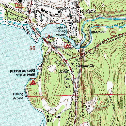Topographic Map of J H Horn Memorial Park, MT