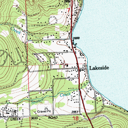 Topographic Map of Lakeside Elementary School, MT