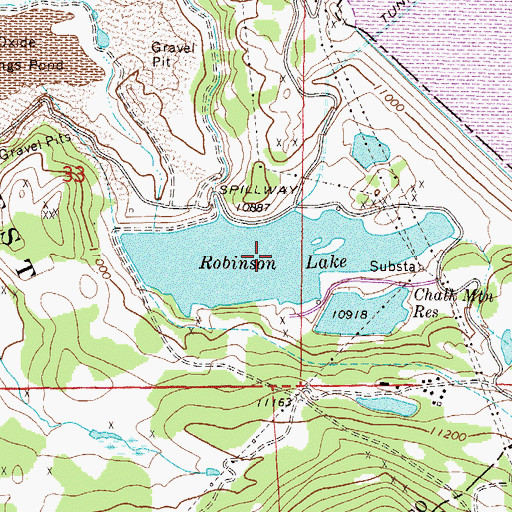 Topographic Map of Robinson Lake, CO
