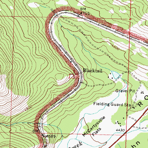 Topographic Map of Blacktail, MT