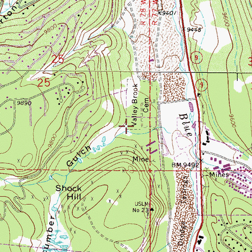 Topographic Map of Cucumber Gulch, CO