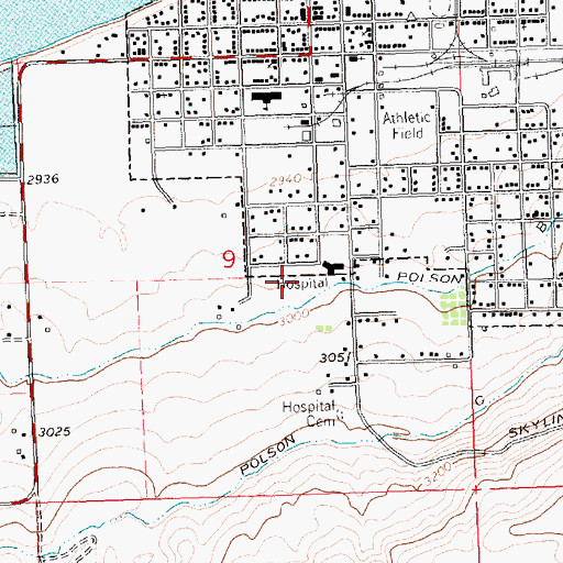 Topographic Map of Saint Joseph Convalescent and Retirement Center, MT