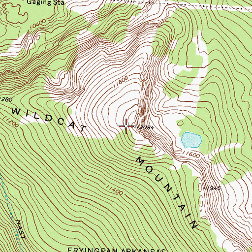 Topographic Map of Wildcat Mountain, CO