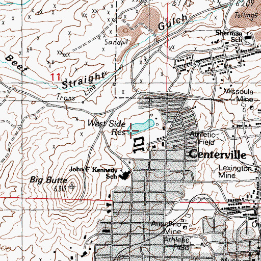 Topographic Map of Westside Reservoir Park, MT