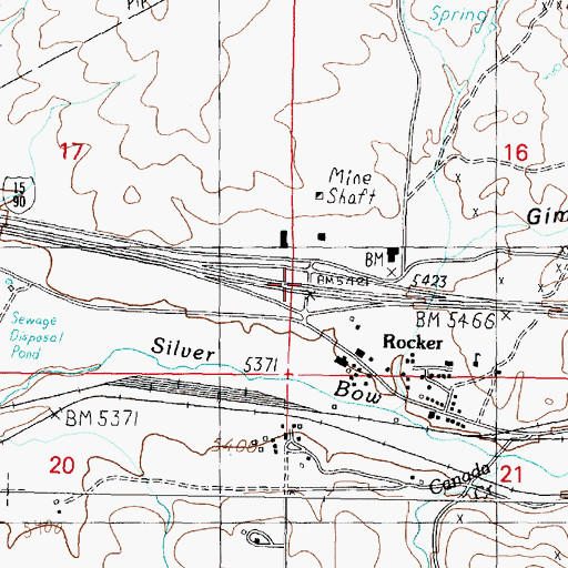 Topographic Map of Interchange 122, MT