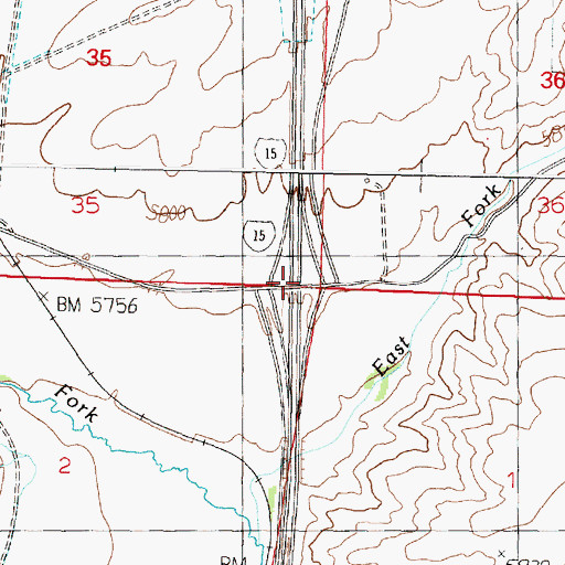 Topographic Map of Interchange 111, MT