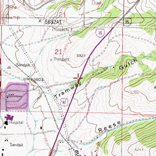 Topographic Map of Butte Historical Marker, MT