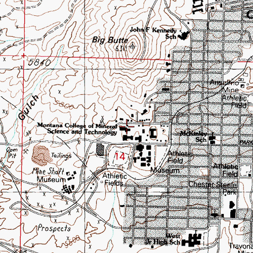 Topographic Map of FNA Lab, MT