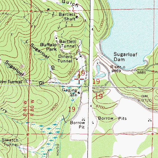 Topographic Map of Bartlett Gulch, CO