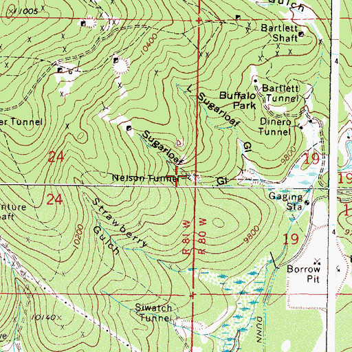Topographic Map of Nelson Tunnel, CO