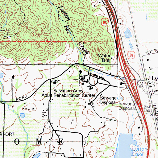 Topographic Map of Salvation Army Adult Rehabilitation Center, CA