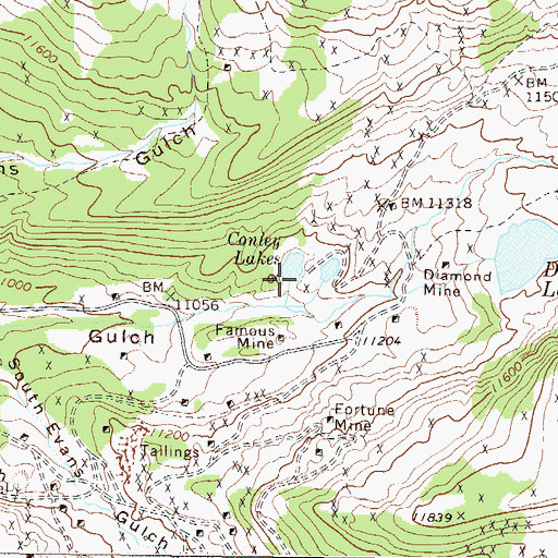 Topographic Map of Conley Lakes, CO