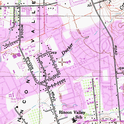Topographic Map of Binkley Elementary School, CA