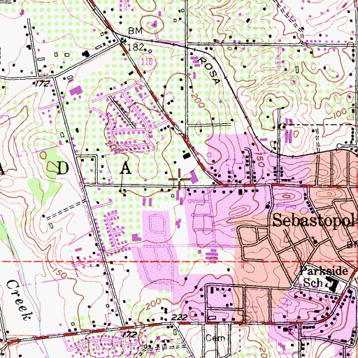 Topographic Map of Fiesta Shopping Center, CA
