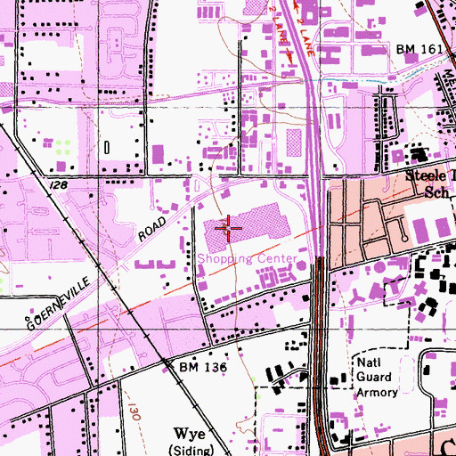 Topographic Map of Coddington Regional Shopping Center, CA