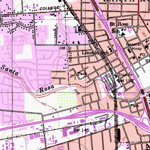 Topographic Map of De Meo Park, CA