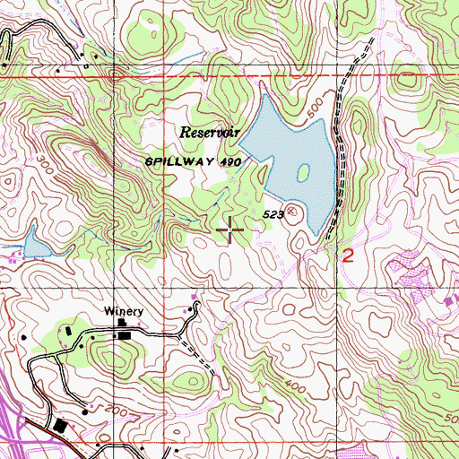 Topographic Map of Fountain Grove Community Park, CA