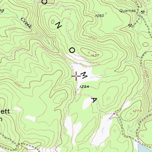 Topographic Map of Buick Meadow, CA