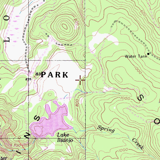 Topographic Map of Lower Steves Trail, CA