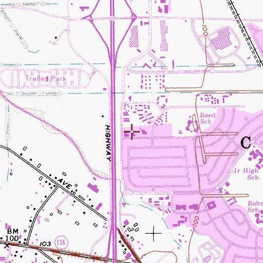 Topographic Map of Faith Presbyterian Church, CA