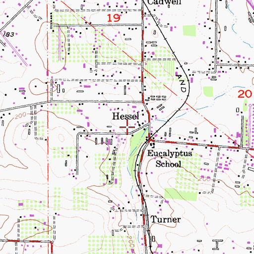 Topographic Map of Hessel Union Church, CA