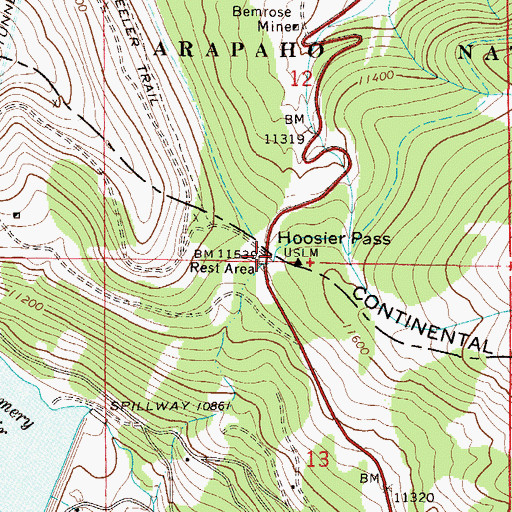 Topographic Map of Hoosier Pass, CO