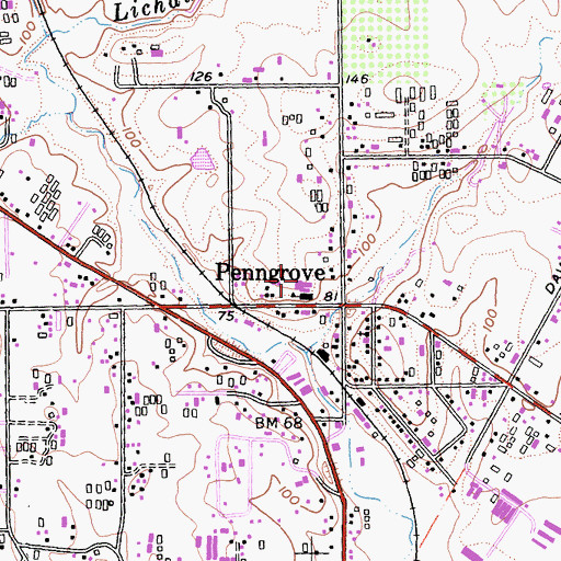 Topographic Map of Penngrove Elementary School, CA