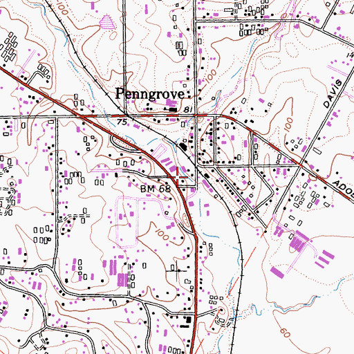Topographic Map of Penngrove Post Office, CA