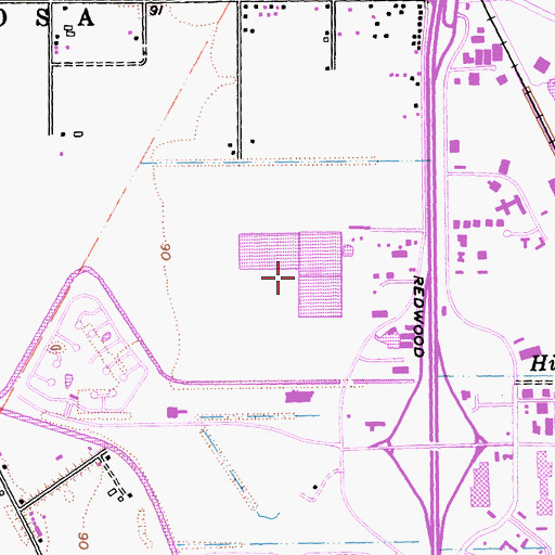Topographic Map of Rohnert Park Sewage Treatment Plant, CA