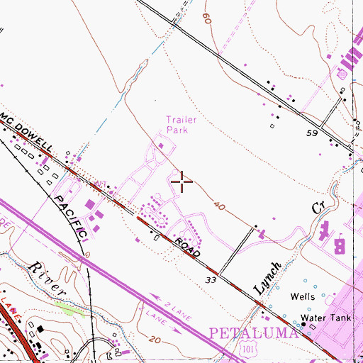 Topographic Map of Bond Park, CA