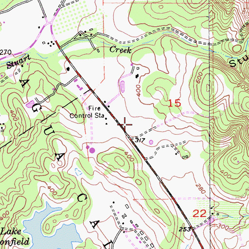 Topographic Map of Bouverie Wildflower Preserve, CA