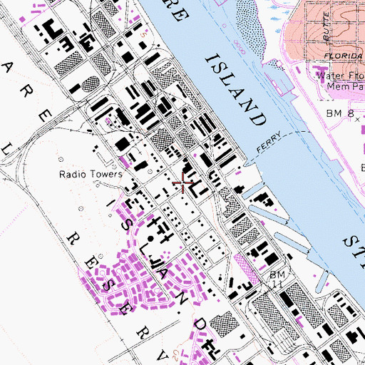 Topographic Map of Mare Island Navy Yard (historical), CA