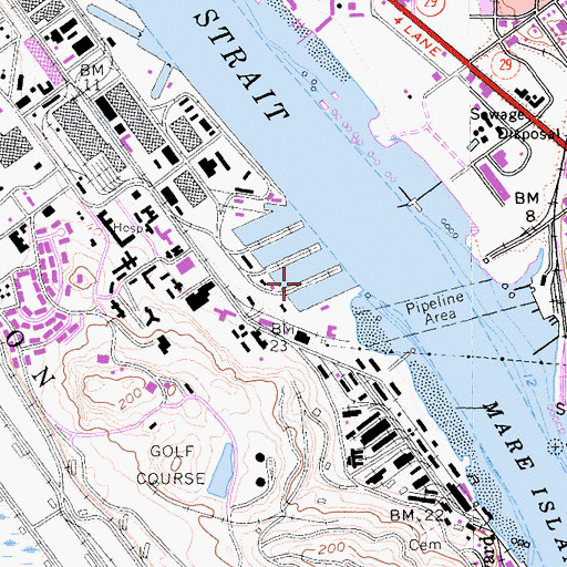 Topographic Map of Pier 23, CA