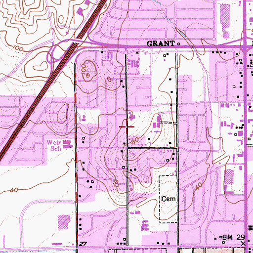 Topographic Map of Veterans Park, CA
